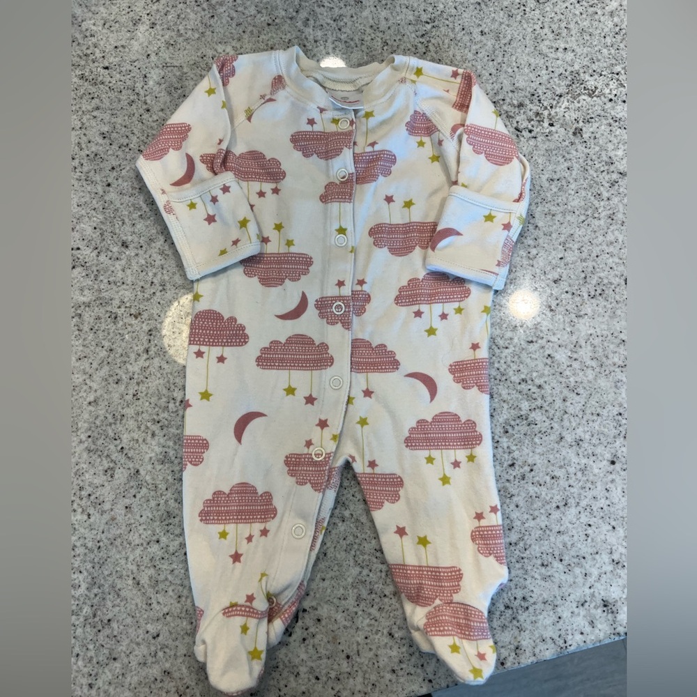 Hanna Andersson footie pajama outfit baby girl 0-3 months